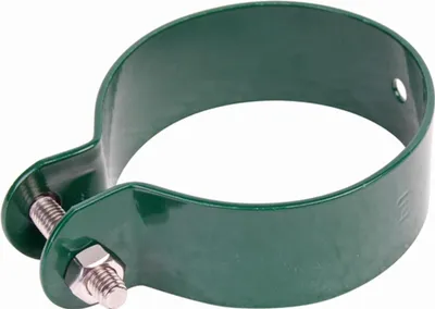 Produktbild von ALBERTS Schelle, Befest. v.Streben u.Spannbrücken an Pfosten, fvz, grün, Ø76mm, Breite25mm