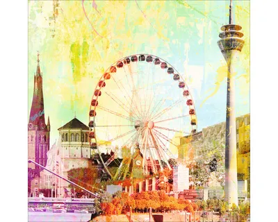 Produktbild von Glasbild Düsseldorf Riesenrad I 50x50 cm