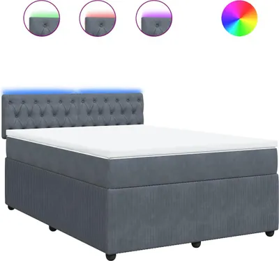 Obrázok produktu pre vidaXL Boxspring posteľ s matracom Tmavo šedá 140x190 cm Velvet