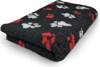 Produktbild von Vet Bed Hundedecke mit Antirutschbeschichtung 100 x 75 cm schwarz-grau-rot