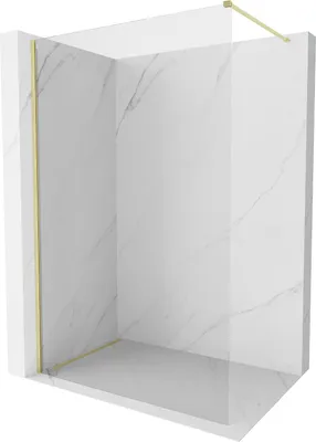 Produktbild von Mexen Kioto-X Duschwand Walk-in 110 x 200 cm, transparent 10 mm, gold gebürstet - 800-110-101-55-00-X