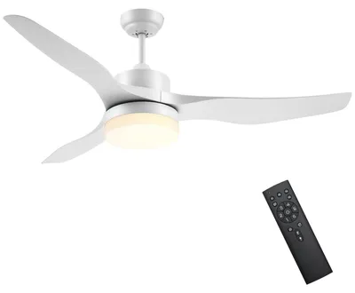 Image de Ventilateur de plafond HOMCOM avec éclairage réversible, lampe de plafond LED avec ventilateur