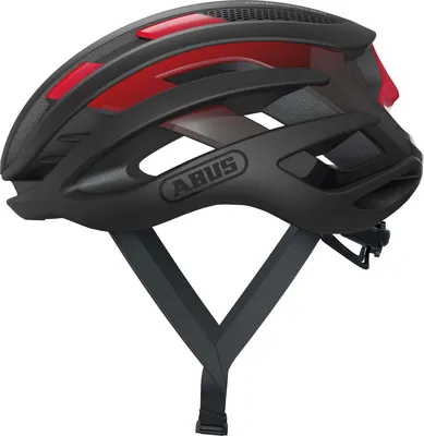 Produktbild von ABUS Rennradhelm AirBreaker - High-End Fahrradhelm für den professionellen Radsport - für Jugendliche und Erwachsene - Helm für Damen und Herren - Schwarz/Rot, Größe M (52-58 cm)
