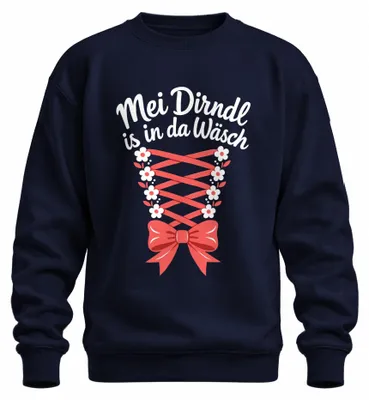 Imagen del producto de Mei Dirndl: Camiseta tradicional, pantalones de cuero, sudadera con motivos bávaros, jersey, color azul marino, talla S