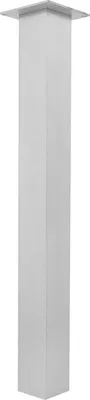 A single aluminum table leg with a mounting plate on top, shown against a white background.