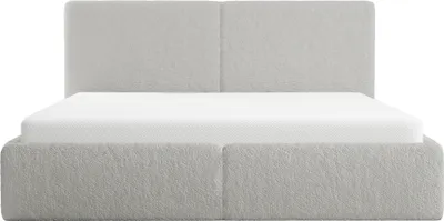 Produktbild von FEDVE Polsterbett Riberia Slim aus Bouclé-Stoff 200x200 cm, Grau