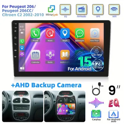 Obrázek produktu pro Android 2-DIN autorádio – Multimediální systém – Navigační rádio – Autorádio s dotykovým displejem – Autorádio s funkcí Carplay