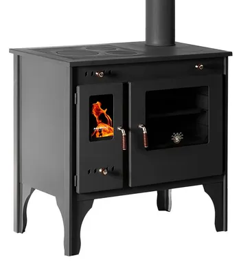 Produktbild von Küchenofen Holzherd Pizzaofen Kamin Ofen 7 kw Gusseisenplatte Klasse A+