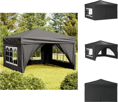 Image de vidaXL Tente de réception pliante avec parois latérales Anthracite 3x3 m - Pavillons & Tentes de réception