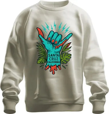 Immagine prodotto di Santa Cruz California Shaka Zombiehand Tropisch Vintage Skate Unisex Felpa Pullover, Natur, L