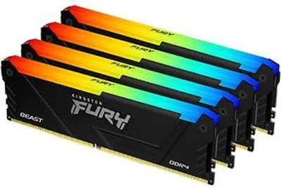 Immagine prodotto di Kingston FURY Beast RGB - DDR4 - Kit - 128 GB: 4 x 32 GB - DIMM 288-PIN - 3600 MHz / PC4-28800 - CL18 - 1,35 V - non bufferizzato - nonECC - Nero