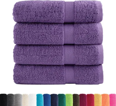 Produktbild von vidaXL Premium-Duschtücher SOLUND 4 Stk. Lila 70x140 cm 600 g/m²