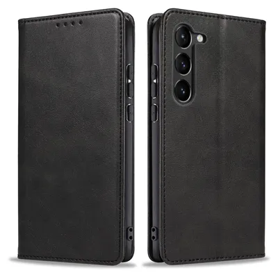 Produktbild von Handyhülle für Samsung Galaxy S23 Kunstleder Flip Cover Hülle Klapphülle Case Kartenfach Farbe: Schwarz