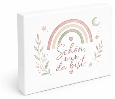 Produktbild von Holzbild in 20x15 cm Schön - Wandbild Holz in Pastelloptik Mit Spruch: Schön