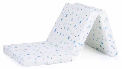 Obrázok produktu pre Skladacia matrac Chipolino - 60 x 120 x 6 cm, biela s modrými hviezdičkami