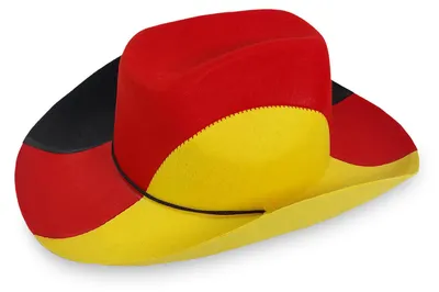 Produktbild von Fußball WM Deutschland Cowboyhut Schwarz-Rot-Gold 5er Set – Fan Hut Fußballparty