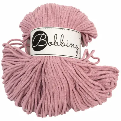 Produktbild von Bobbiny Junior Baumwollkordel 3 mm 100 m Dusty Rose – , ideal für Häkeln
