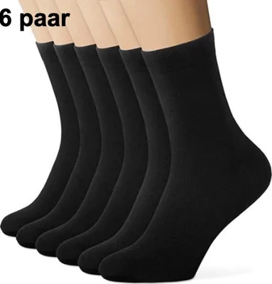 Produktbild von CHPN – Socken – Schwarze Socken – Socken – 6 Paar Socken – Herrensocken – Damensocken – 6 Paar – Größe 39/42 – 80 % Baumwolle