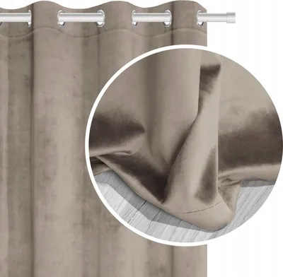 Zdjęcie produktu dla Zasłona Velvet SOFT C.Beż 140x250 cm, gładka, 80% zaciemnienia, przelotki