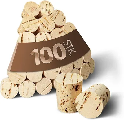 Produktbild von Spitzkorken aus Naturkork, kegelförmig, 22 mm Länge, 100 Stück, für Reagenzgläser