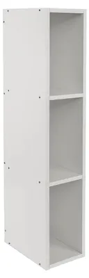 Image de Armoire de salle de bain - Rangement étroit - 3 étagères - Autoportante - Bois - 80 x 23,6 x 15 cm - Blanc