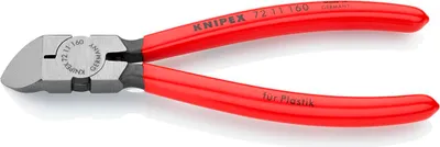 Produktbild von Knipex Kunststoffseitenschneider DIN ISO 5743 Länge 160mm 45° poliert Kunststoff-Überzogen - 72 11 160 SB