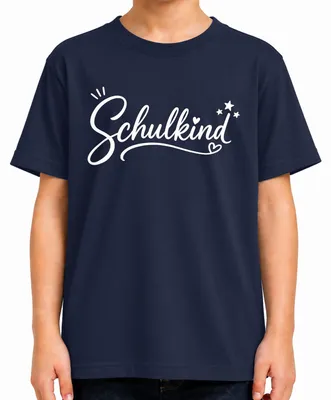 Produktbild von Schulkind Einschulung Schulanfang Mädchen Erste Klasse Schultüte Kinder T-Shirt, Navy, 128