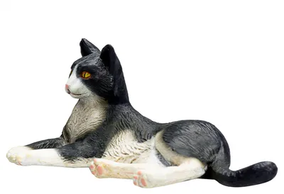 Obrázok produktu pre Mojo Fun Cat Lying Black and White, 3 rok / roky, FARMLAND, Čierna, Biela, Polyvinylchlorid (PVC)