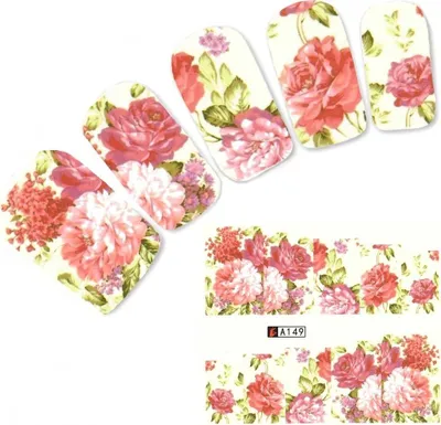Produktbild von Tattoo Nail Blumen Bläter Aufkleber Nagel Sticker