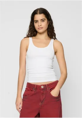 Immagine prodotto di Canotta da donna Urban Classics Ladies Organic Basic Rib Top, confezione da 2 pezzi, nero+bianco - XS