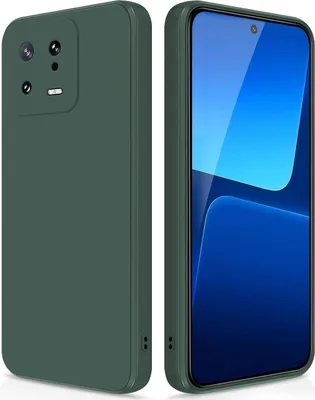 Produktbild von Silikon Hülle für Xiaomi 13 Flüssigsilikon Dünn Gel Gummi Matt Kratzfeste Schutzhülle Nachtgrün