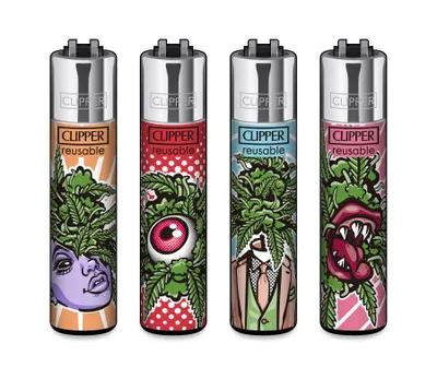 Produktbild von Clipper Feuerzeuge 4er Set Out Of Weed