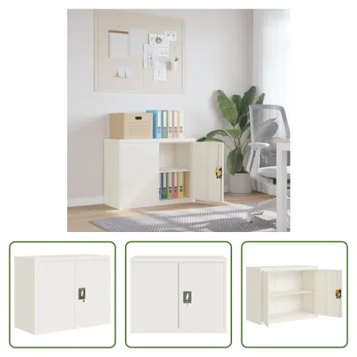 Obrázek produktu pro The Living Store Skříň na dokumenty bílá 90x40x70 cm ocelová