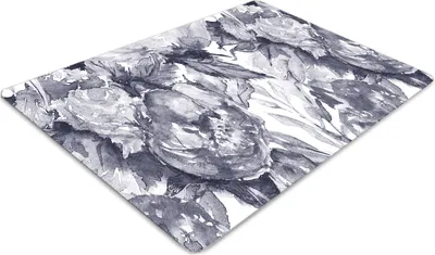Obrázek produktu pro Chránič podlahy - Ochranná podložka pod židli - Podložka pod podlahu - 100x70 cm - Šedé květy