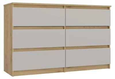 Obrázek produktu pro Široká komoda se zásuvkami TAAVI - dub artisan / kašmír