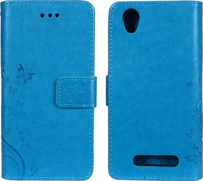 Produktbild von Schutz Hülle Blumen für Handy ZTE Blade A452 Blau