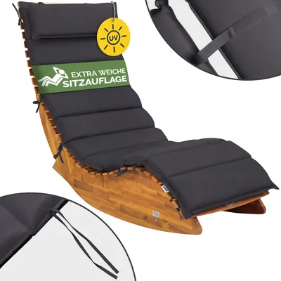 Produktbild von DETEX® Liegenauflage wasserabweisend inkl. Kopfkissen Auflage Liege Polster Kissen Saunaliege Gartenliege Anthrazit