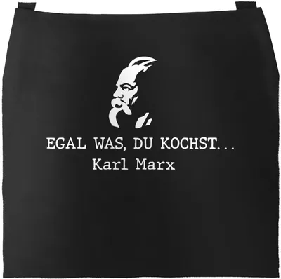Produktbild von Grill-Schürze Kochschürze für Männer egal was du kochst... Karl Marx lustiger Spruch Kalauer Moonworks® schwarz unisize