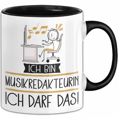 Produktbild von Geschenk für Musikredakteurin Tasse Lustige Geschenkidee Geburtstag Ich Bin Musikredakteurin Ich Darf Das (Schwarz)