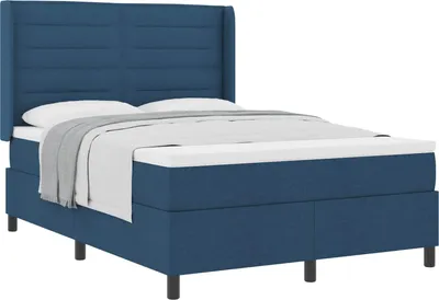 Produktbild von Boxspringbett mit Matratze mit Kopfteil Blau 190 x 140 cm Stoff