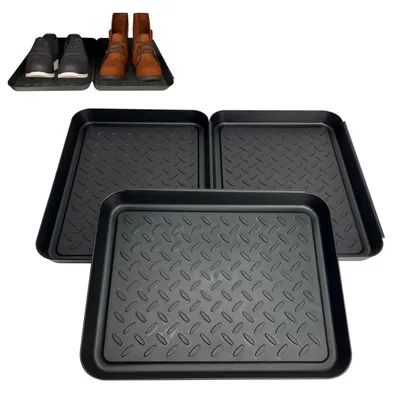 Obrázok produktu pre Sada 3 podstavcov pod topánky, 35 x 27,5 cm, čierna, plast
