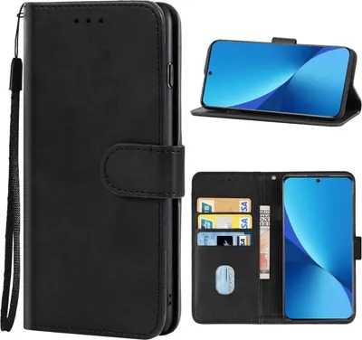 Produktbild von König Design Hülle kompatibel mit Xiaomi 12 Pro Kunstleder Handyhülle - Handy Case Schwarz