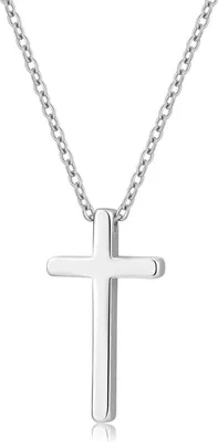 Produktbild von Damen Kreuz Kette Silber Anhänger Halskette