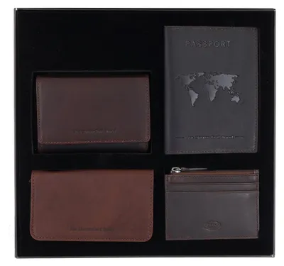 Image de The Chesterfield Brand Cuir porte-monnaie Gift Set Leather Ladie's Brown marron foncé