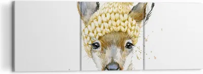 Produktbild von Bild auf Leinwand - Leinwandbild - Tier Hut Hirsch modern - 120x40cm - Wand Bild - Wanddeko - Leinwanddruck - Bilder - Kunstdruck - Wanddekoration - Leinwand bilder - Wandkunst - CA120x40-2861