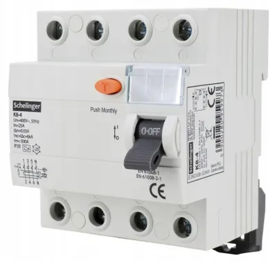 Immagine prodotto di Interruttore differenziale RCD TIPO:A 4P 25A 30mA