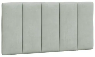 Produktbild von vidaXL Kopfteil-Kissen "Hanko" Hellgrau 100 cm Samt