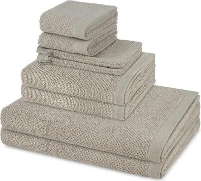 Produktbild von Möve Bliss 2 X Wasch- 2 X Gäste- 2 X Dusch- 2 X Handtuch im Set Extra weich und hautfreundlich, Perlstruktur mit Massageeffekt, Moderner breiter Saum mit Aufhänger
