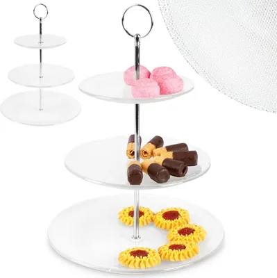 Produktbild von Orion Servierplatte Serviertablett Servierständer Tortenständer Etagere Platte aus Glas 3-stöckig 33 cm