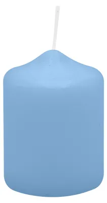Produktbild von Spitzkopf Stumpen Kerzen Blue Bell Hellblau 8 x Ø 6 cm, 12 Stück